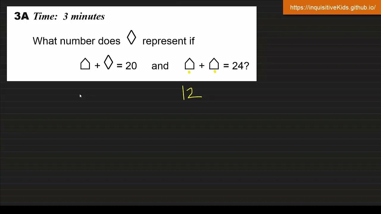 Math Olympiad for Elementary | 2013 | Division E | Contest 3 | MOEMS | 3A