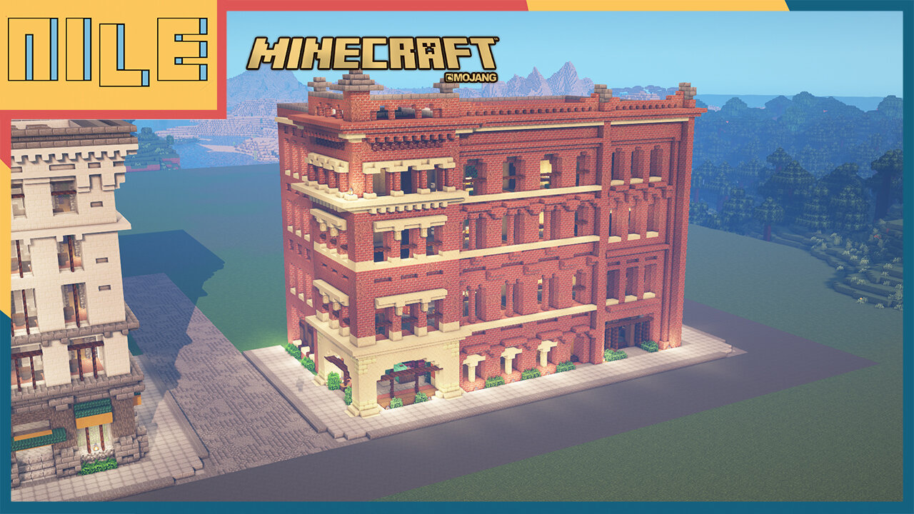 Minecraft Brick City Building with an Interesting Interior