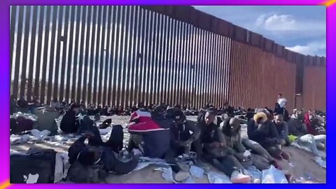 ARIZONA BORDER - HUNDREDS OF MEN WAITING TO BE TRANSPORTED INTO LUKEVILLE AFTER CROSSING ILLEGALLY