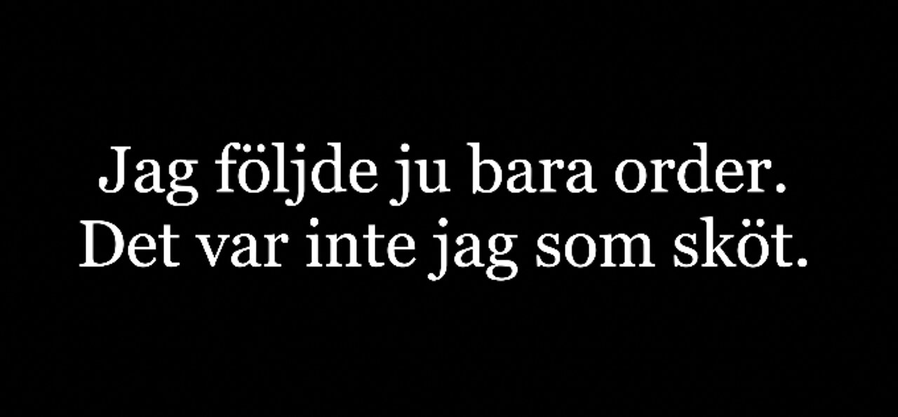 Jag följde bara order Det var inte jag som sköt.