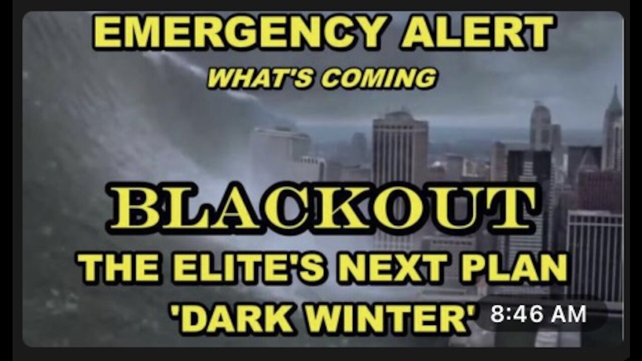 DARK WINTER ABOUT TO BECOME REALITY! MAJOR BLACKOUTS COMING!