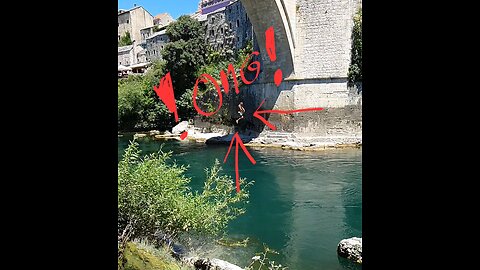 Europe, a man jumps unprotected from a height of 6 stories into a river.