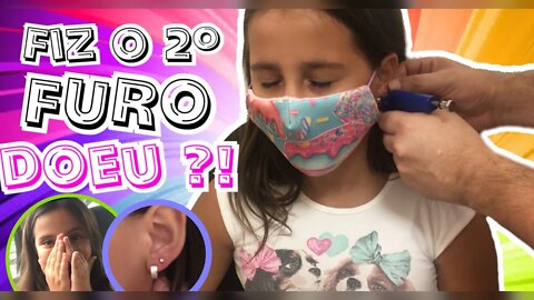 FIZEMOS O 2º FURO NA ORELHA 😱 / DOEU ?! 3 irmãs demais