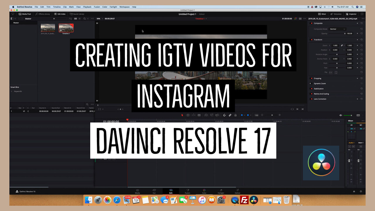 Creating Videos for IGTV in DaVinci Resolve 17