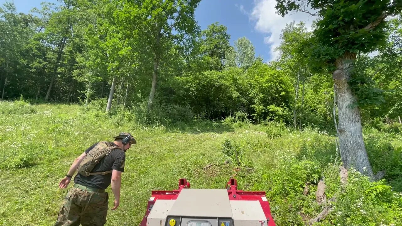 Diesel Ventrac 4500Y with tough cut mowing a pasture.