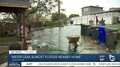 Water leak almost floods Lemon Grove home