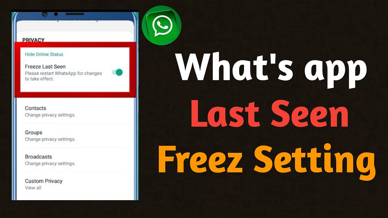 Time to Freeze on whatsapp | How to Freeze Whatsapp last seen without any setting 2023 😱