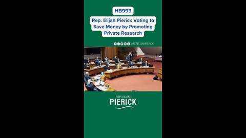 Rep. Elijah Pierick Voting to Save Money by Promoting Private Research