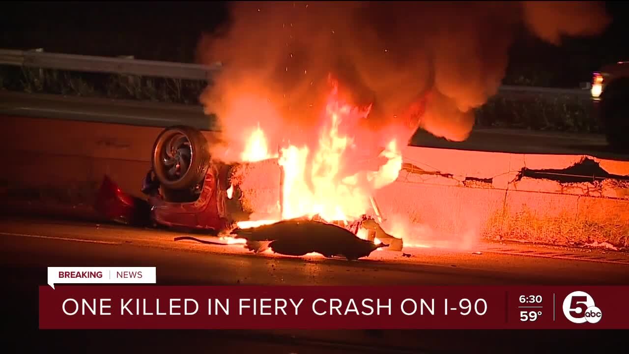 Man killed in fiery crash on I-90 near West 41st Street