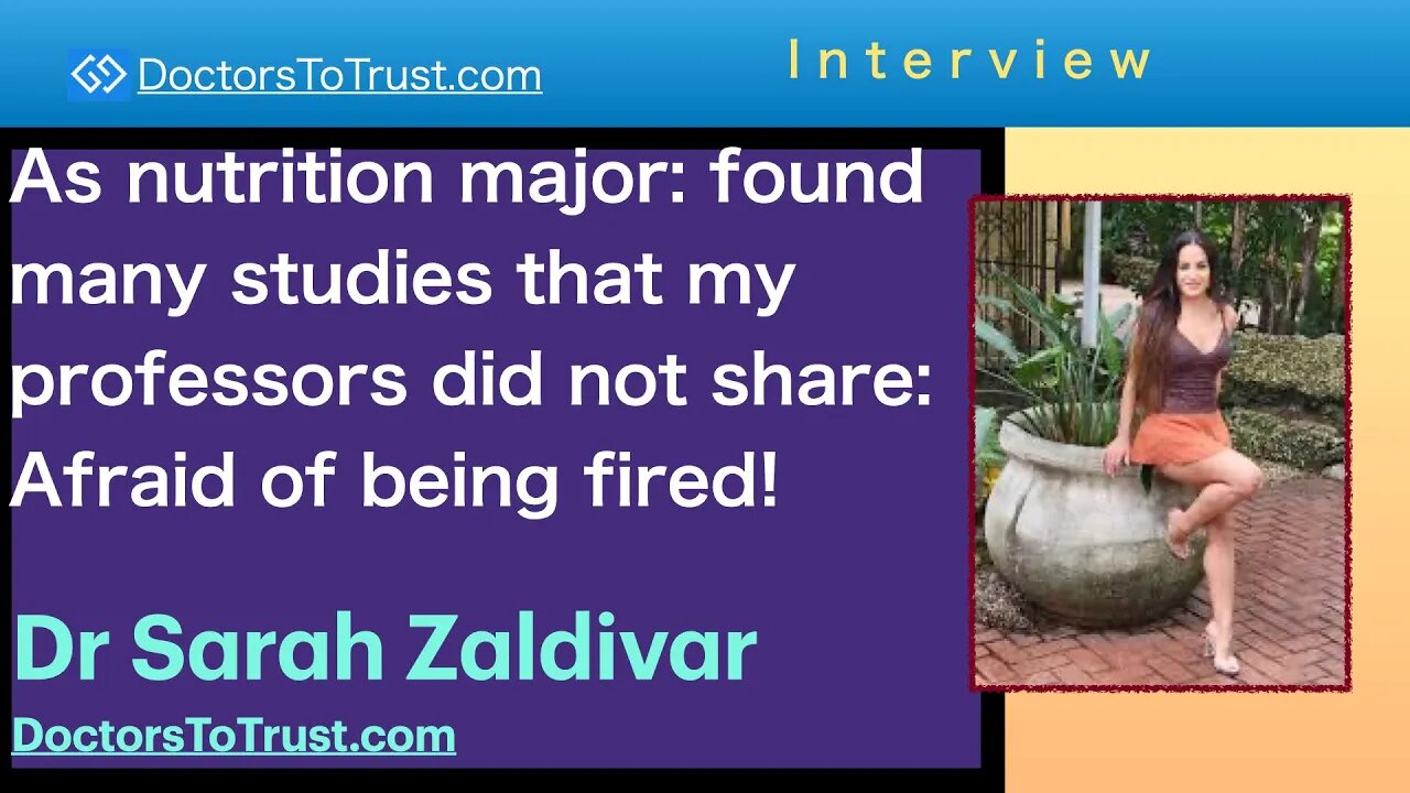 SARAH ZALDIVAR 1 | Nutrition major: many studies my professors did not share: Afraid of being fired!