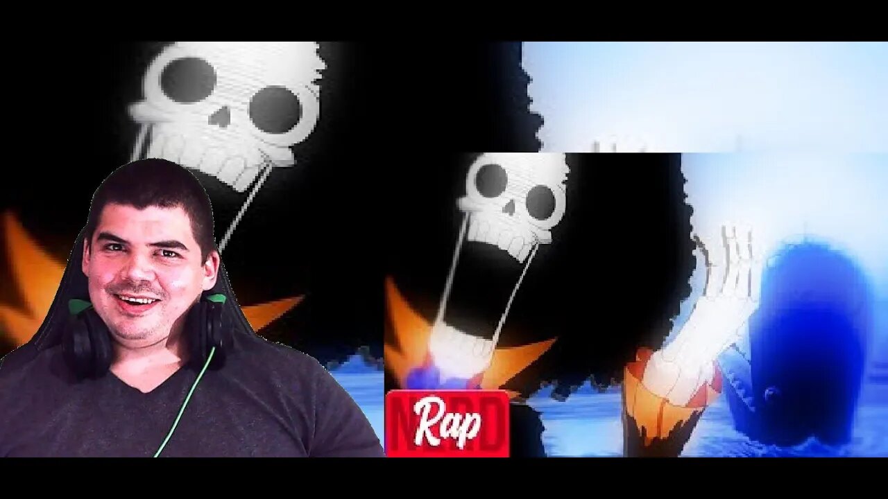 React Rap do Brook One Piece Sonho Distante NERDSOM 4 - Lendário Gafanhoto - Melhor do mundo