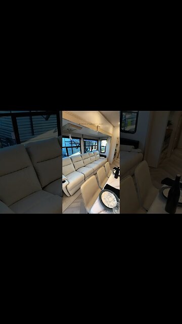 This fifth wheel RV is so interesting and perfect for families! 2024 PrimeTime Sanibel 3952FBWB #rv