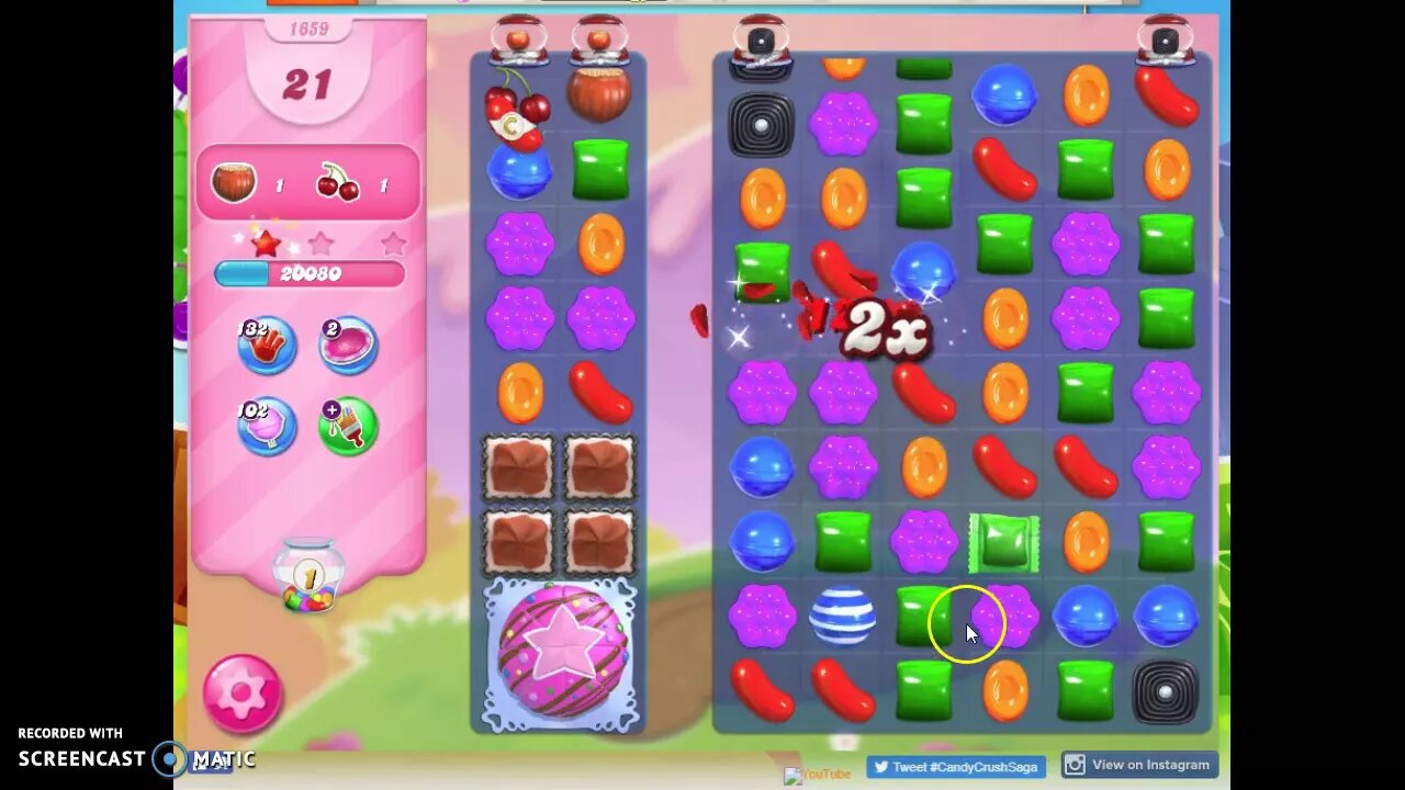 Candy Crush Level 1659 Audio Talkthrough, 3 Stars 0 Boosters