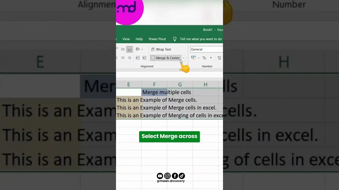 Easy way to Merge multiple cells in excel #viral #excel