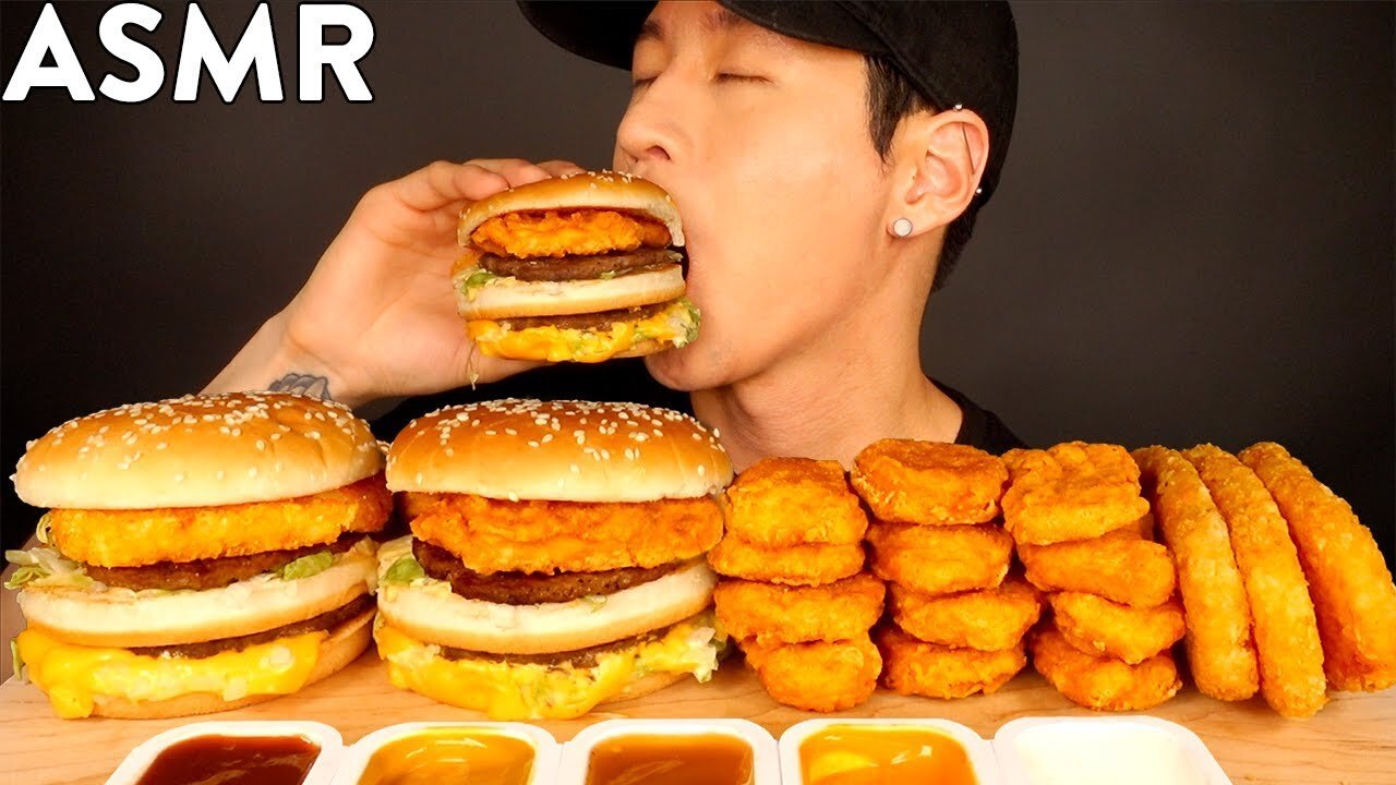 ASMR HASH BROWN & CHICKEN NUGGET BIG MACS MUKBANG (No Talking) EATING SOUNDS Zach Choi ASM