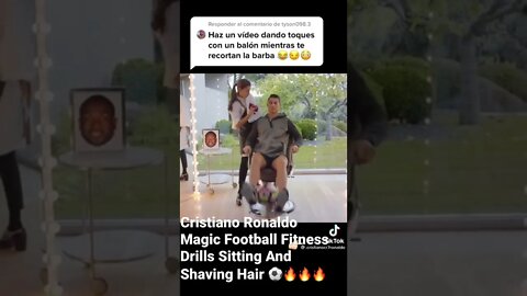 Cristiano Ronaldo Magic Football Fitness Drills Sitting And Shaving Hair ⚽️🔥🔥🔥#shorts