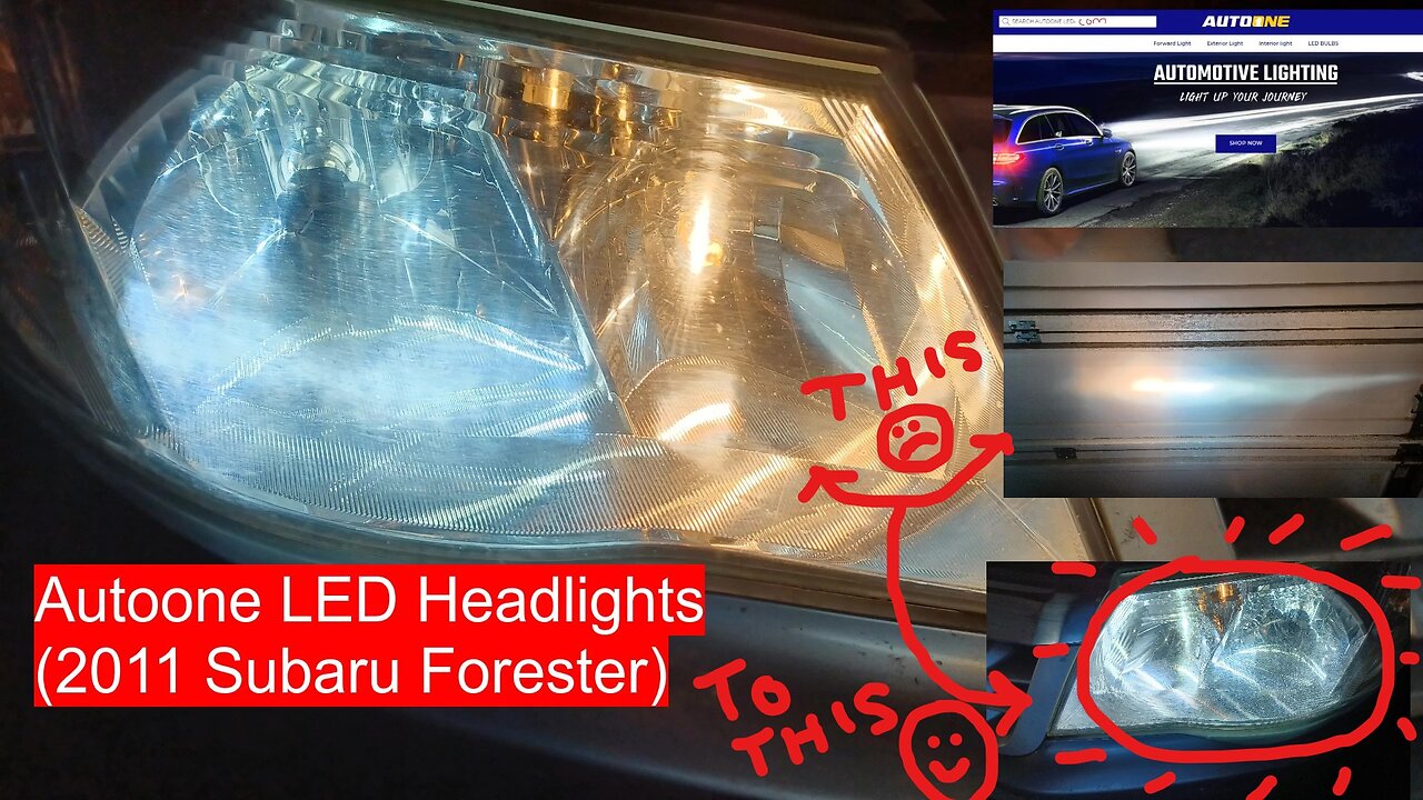 AUTOONELED.COM High beam LED...Full HOW TO/unboxing/install/review! (Subaru Forester 09-13)