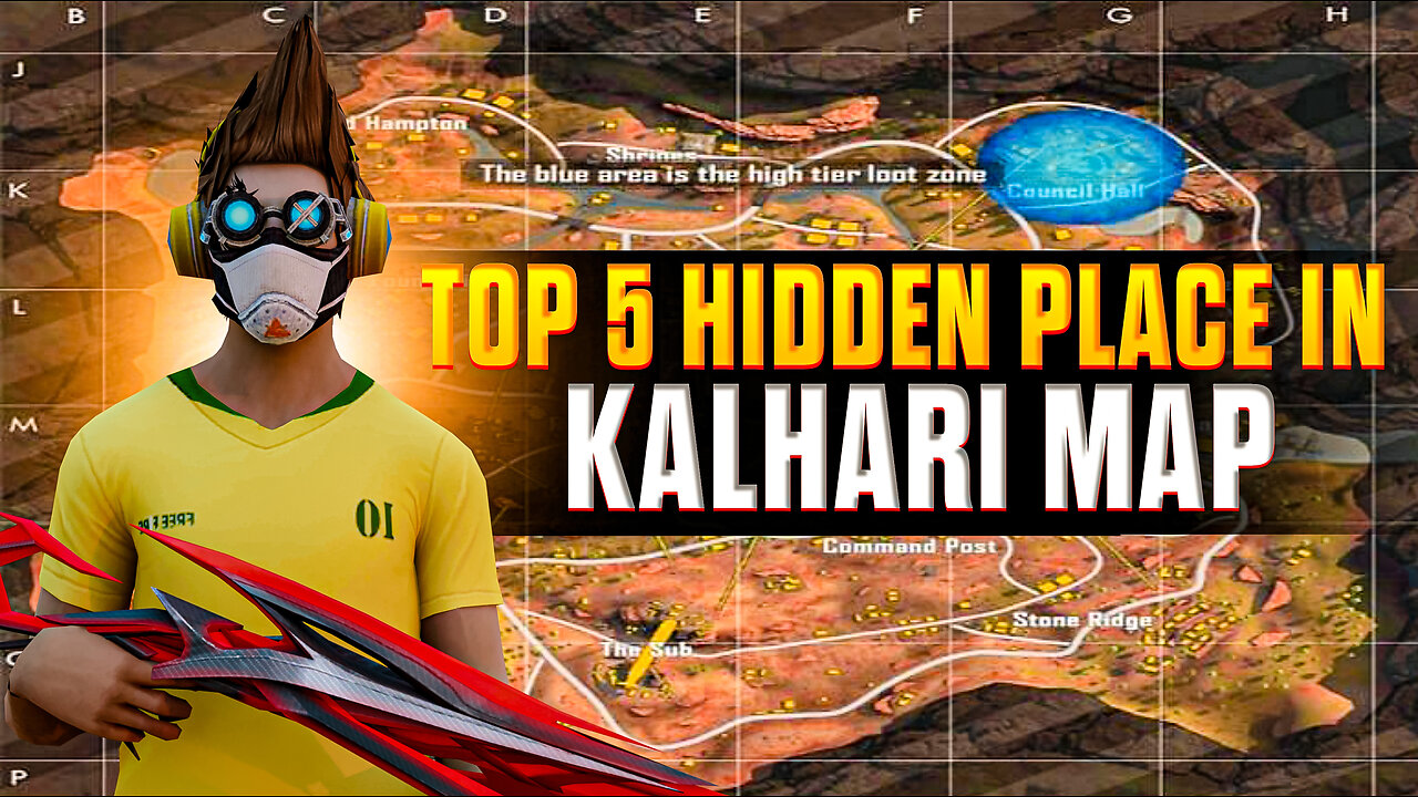 Top 5 Hidden Places In Kalahari Map|FF Kalahari Map Hidden Places|Bot Sanju