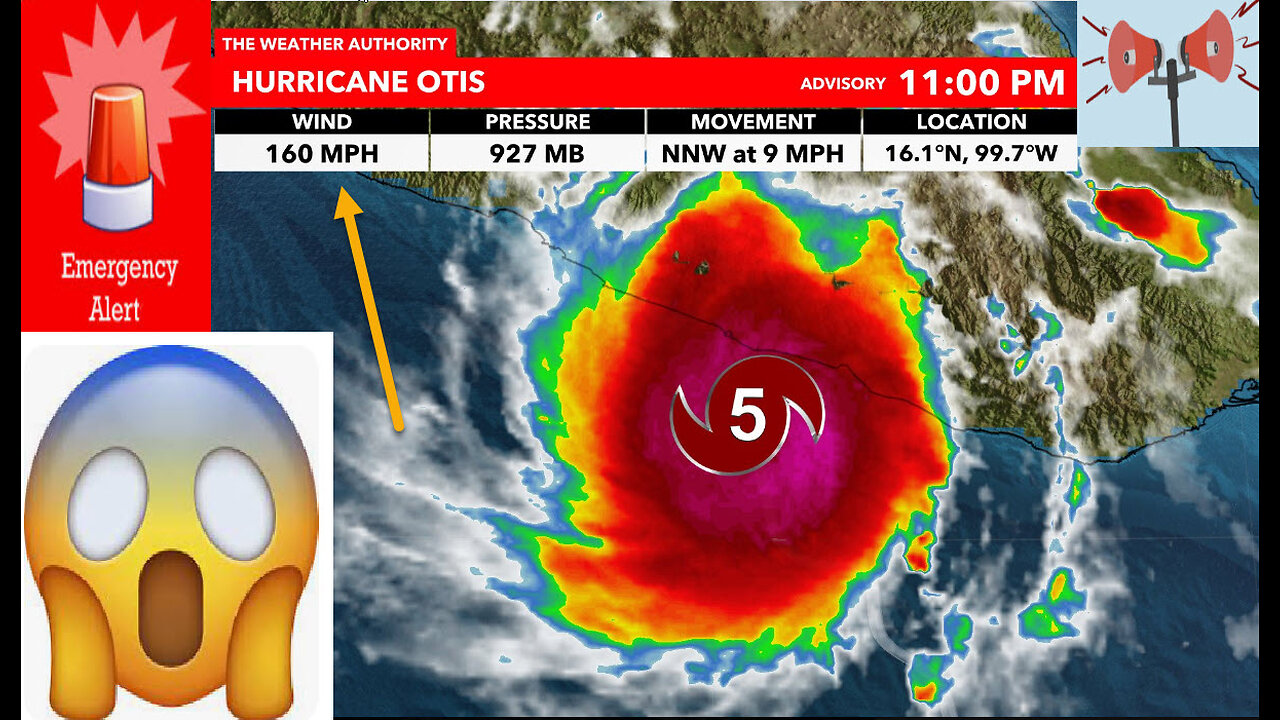 HURRICANE OTIS CAT 5 ! THERE WAS A SUDDEN FLASH FROM SPACE THEN RAPID INTENSIFICATION