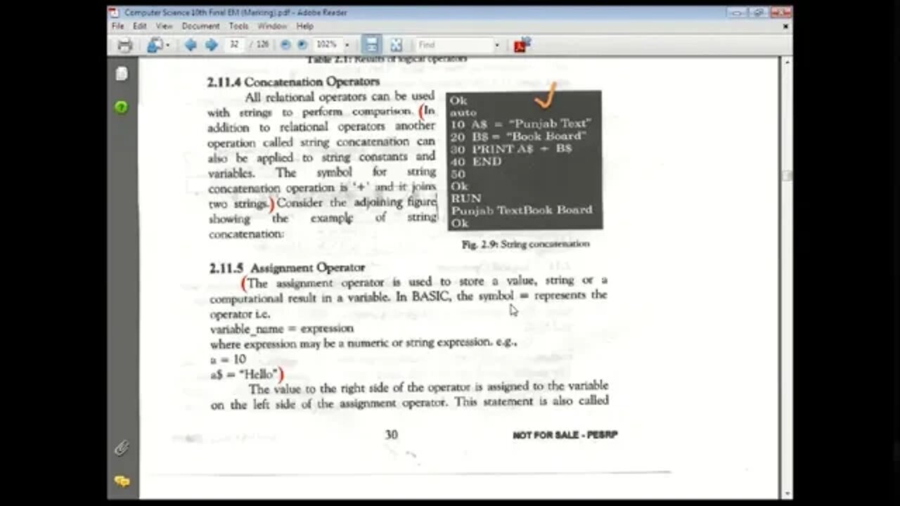 10th Computer Lecture4 Operators in BASICconcatenation, assignment and operator precedence