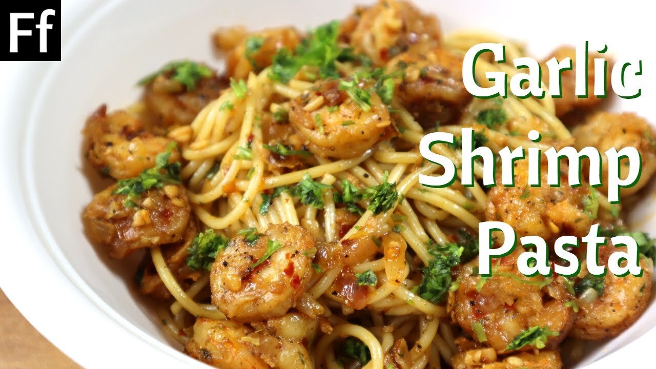 Spicy Butter Garlic Shrimp Pasta Recipe | Prawn Pasta