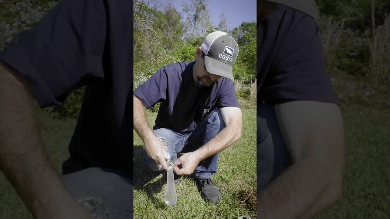 Start a fire with a condom | Survival | Bushcraft | #shorts