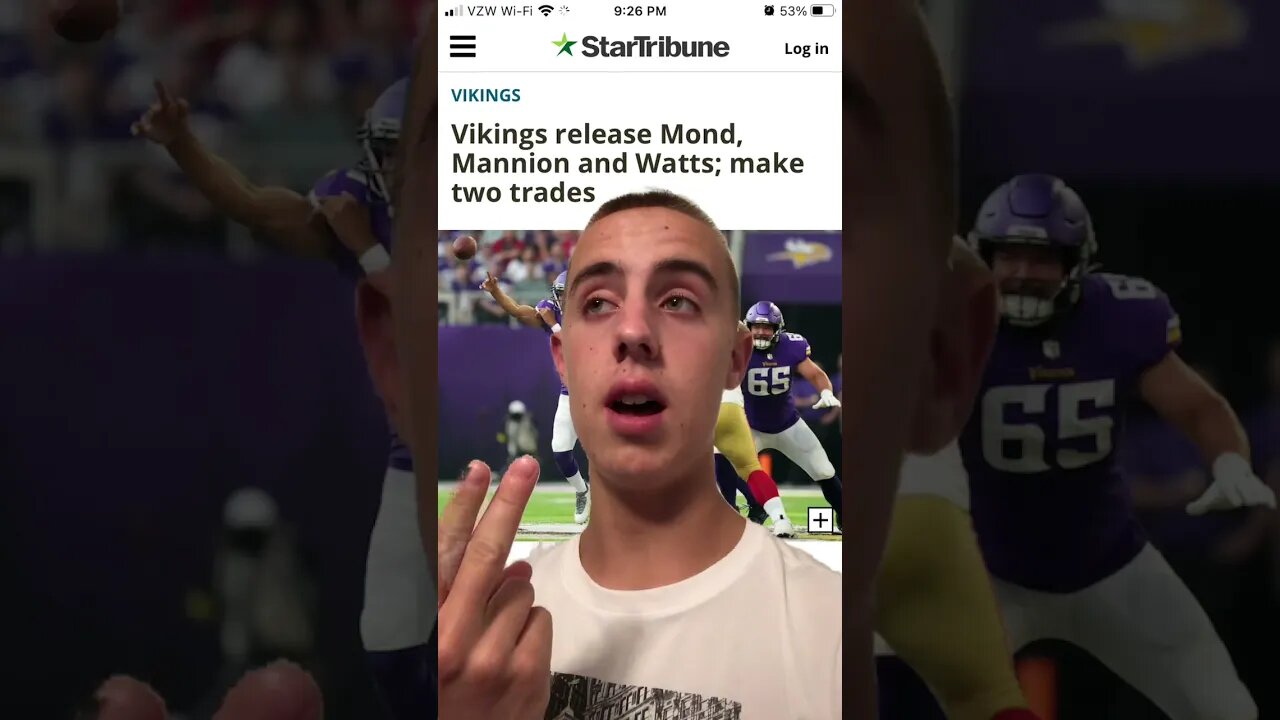 Vikings cut Sean Mannion and Kellen Mond & make two trades on 53-man roster day #shorts #nfl