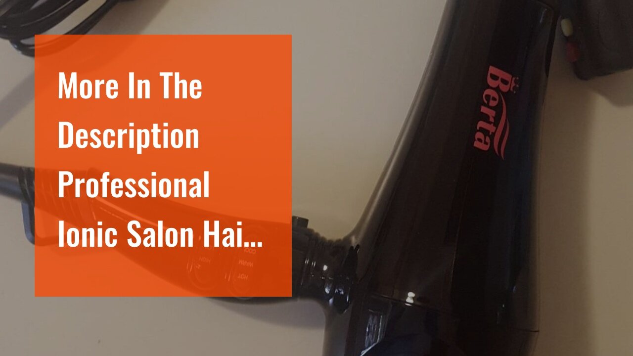 More In The Description Professional Ionic Salon Hair Dryer, Powerful 1875 watt Ceramic Tourmal...