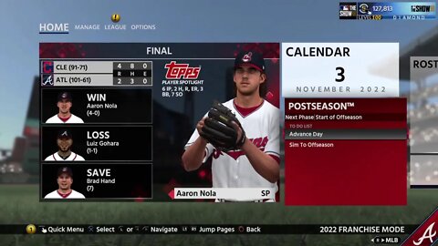 Braves Dynasty S5 2022 World Series G:6 VS Cleveland (CLE Leads 3-2)