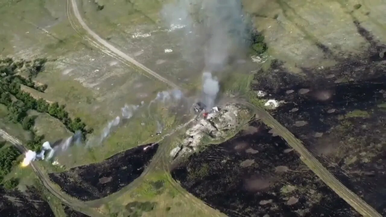 Drone footage of a Russian 120mm mortars position in Kharkiv!