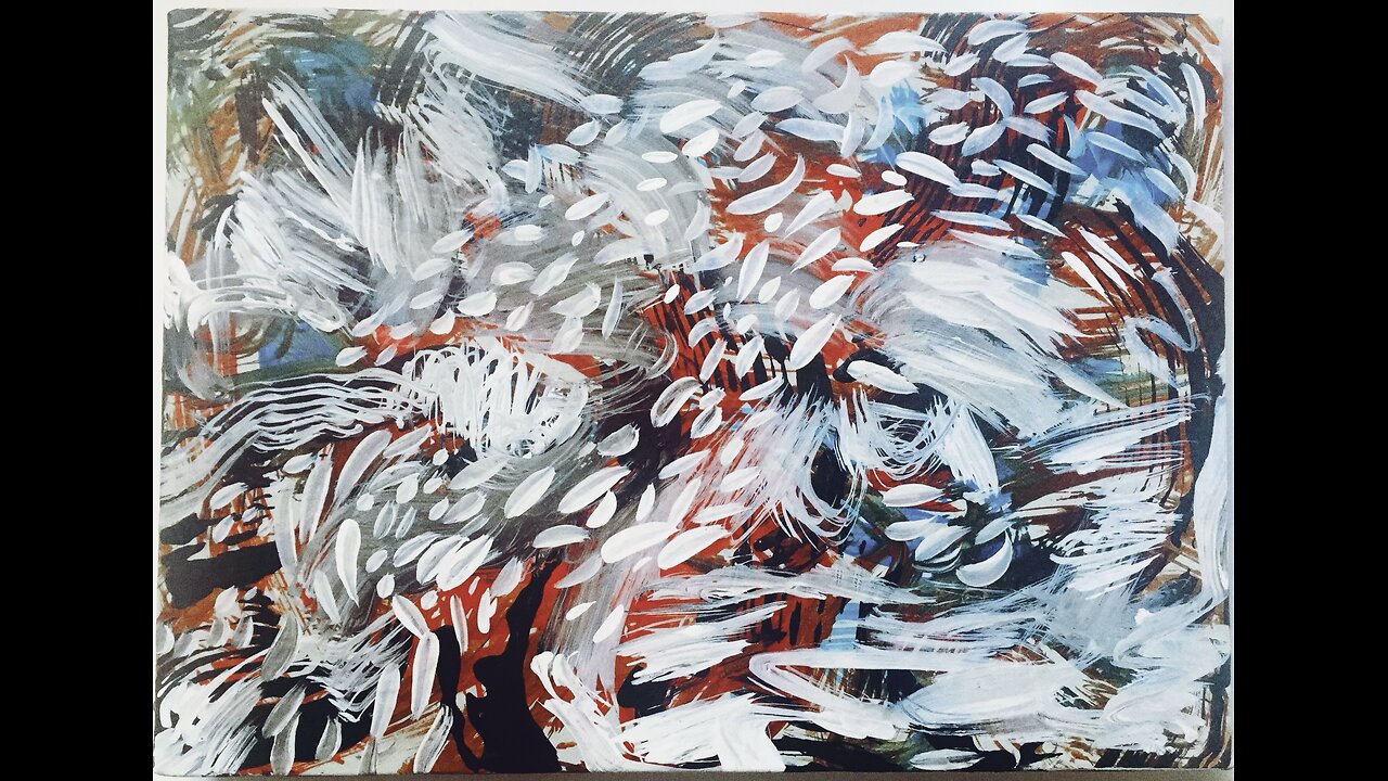 White Fish ~ Acrylics on canvas abstract painting