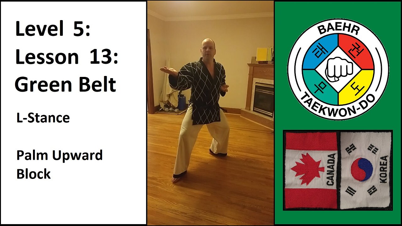 Baehr Taekwondo: 05-13: Green Belt: L-Stance - Palm Upward Block