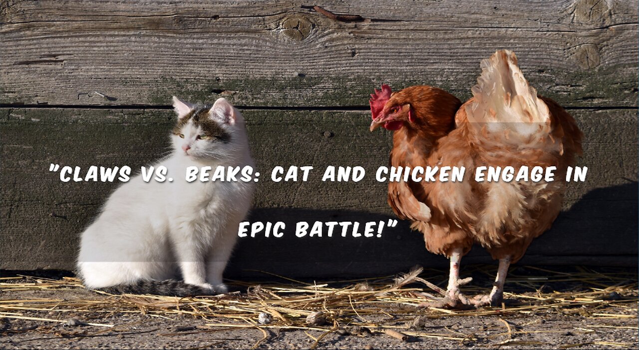 "Claws vs. Beaks: Cat and Chicken Engage in Epic Battle!"