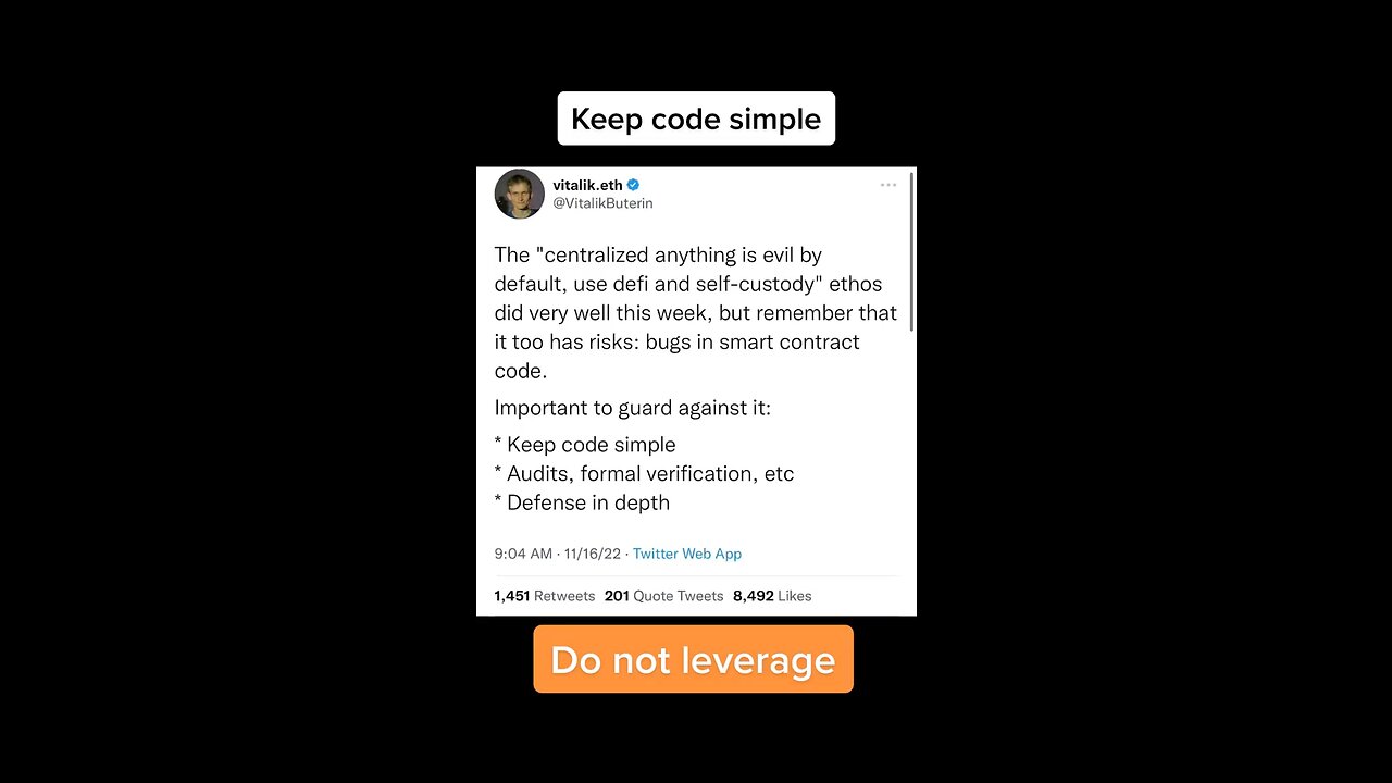 Keep Code Simple. Do Not Leverage.