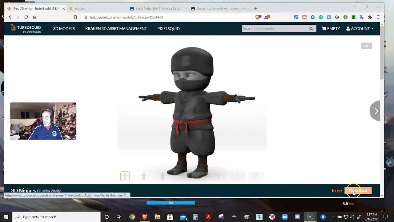 Extra Credit Using Mixamo