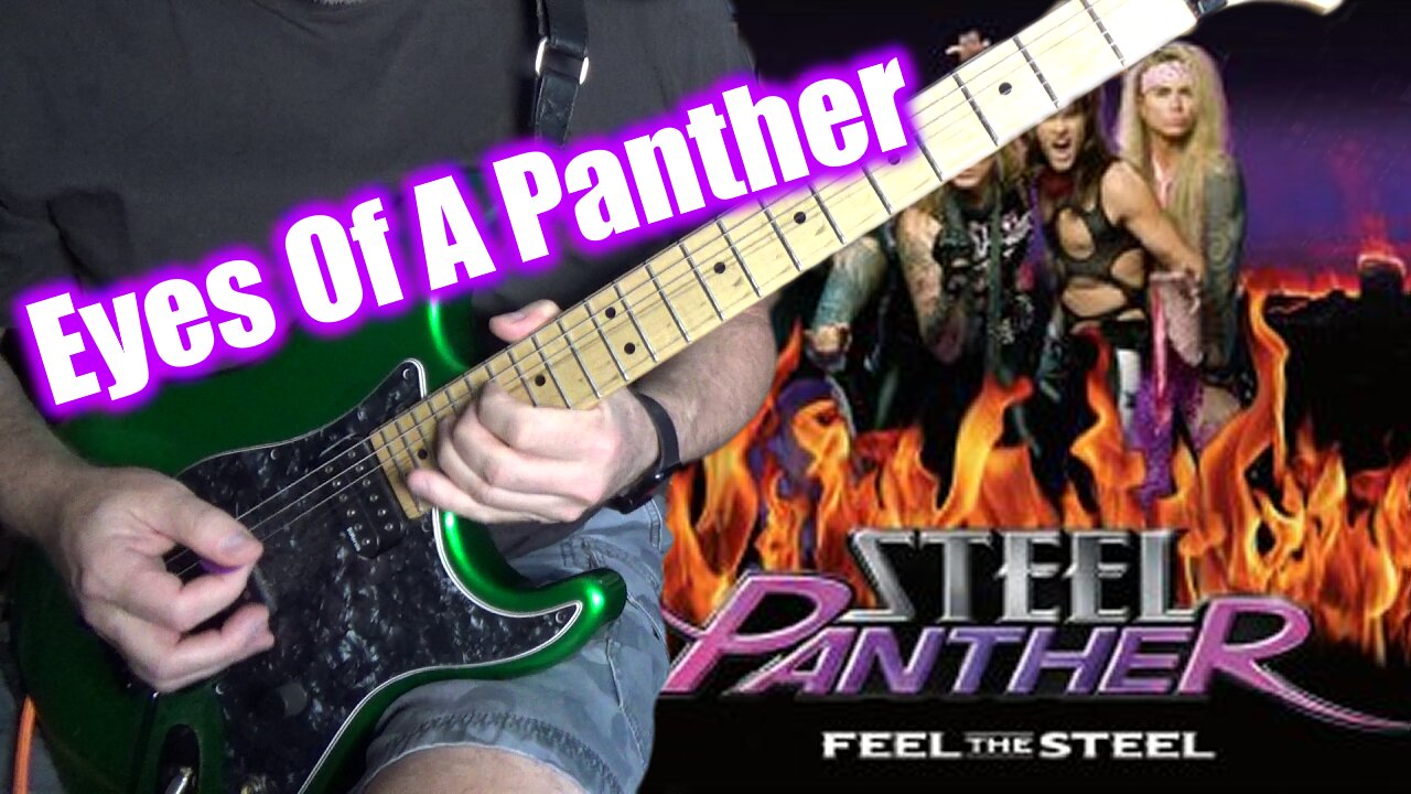 Steel Panther - Eyes Of A Panther (guitar cover with backing track)