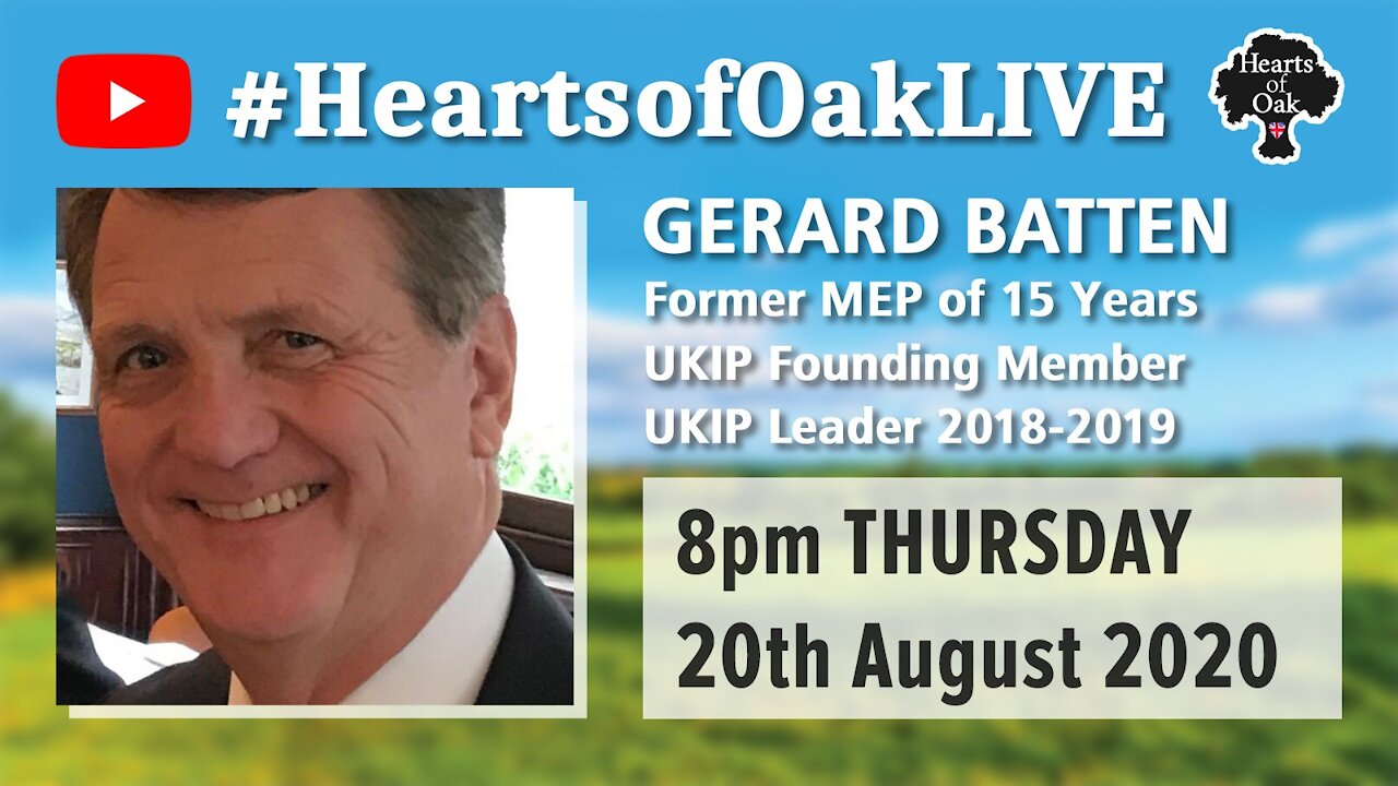 Livestream with Gerard Batten part one 20.8.20