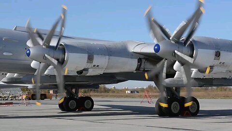 In this video, the sorties of the Tupolev Tu-95MS long-range strategic bombers during the Grom-2019