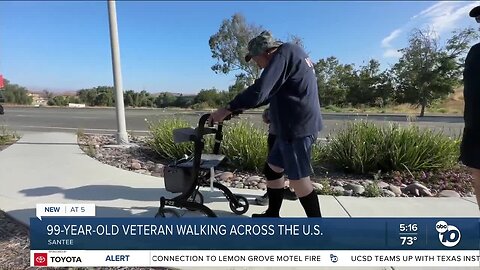 99-year-old Veteran walking across the U.S.