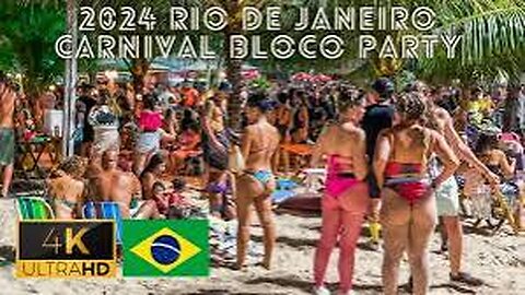 😲 5000 BRAZILIAN WOMEN ON CARNIVAL PARTY 😍 4K 2024 RIO DE JANEIRO ANNUAL CARNIVAL walking tour