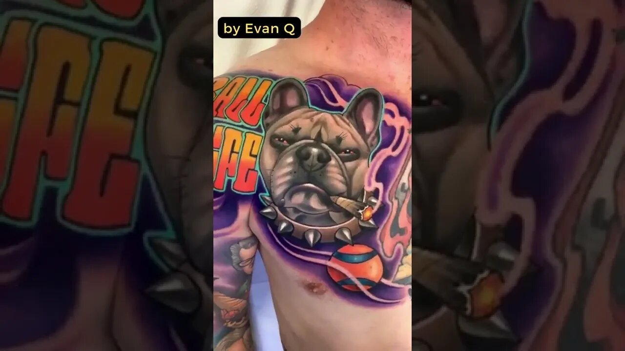 Stunning work by Evan Q #shorts #tattoos #inked #youtubeshorts