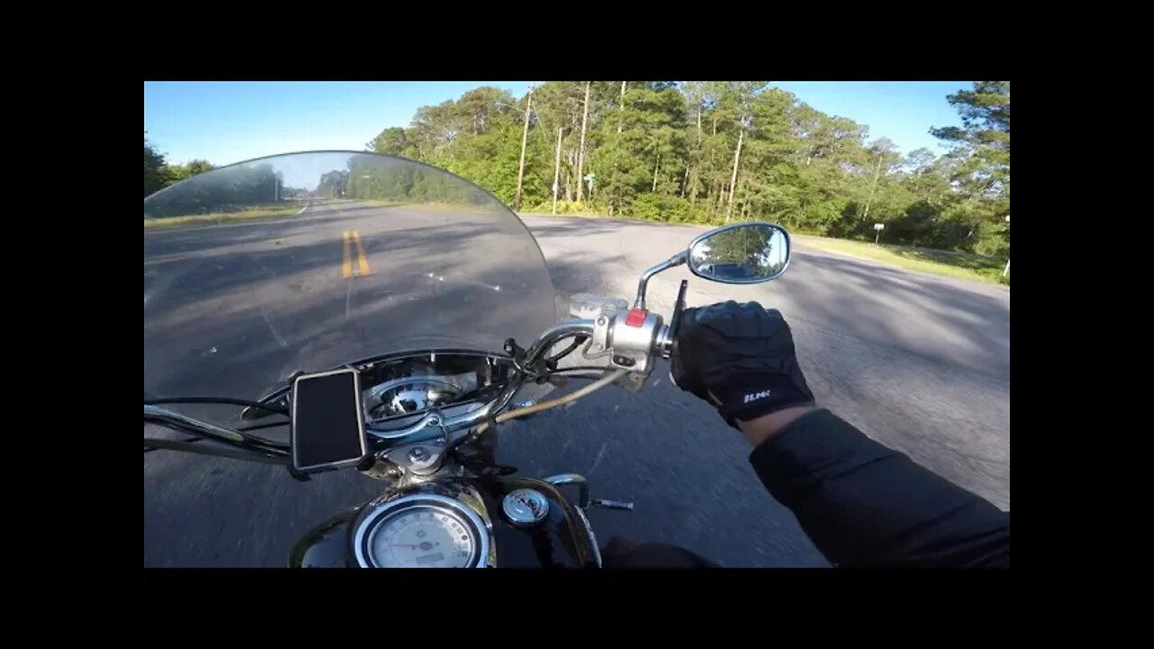 Biker's Near Miss. DON'T STOP IN THE ROAD!