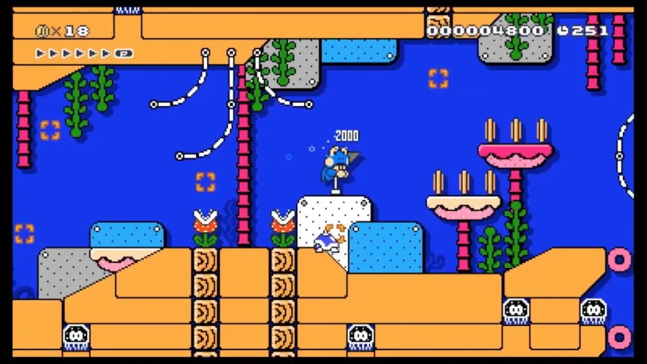 Mario Maker 2 SMB 3 Underwater Levels