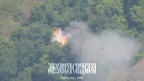 Lancet suicide drone destroyed a tank of the Armed Forces of Ukraine hidden among the trees.