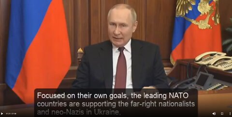 Vladimir Putin Explains Reasons for Russian Federation Invasion of Ukraine (English Subs)