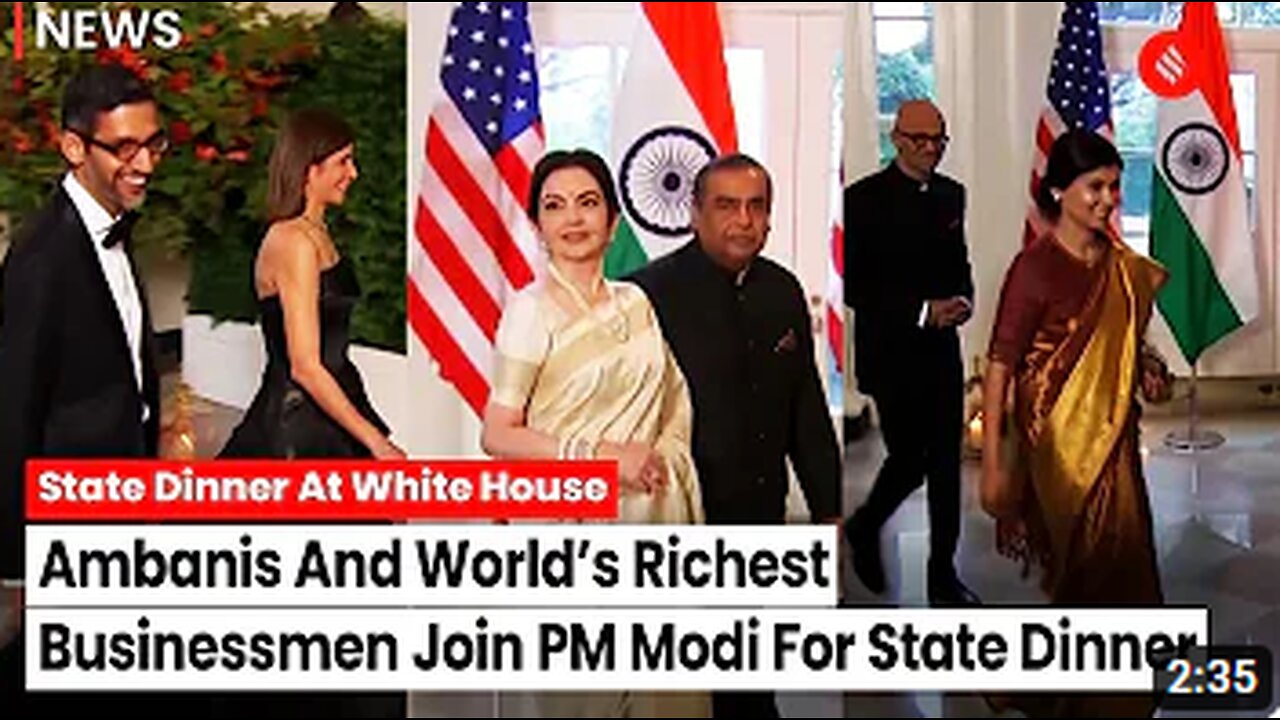 PM Modi State Dinner: Mukesh Ambani & Anand Mahindra Join PM Modi For State Dinner In White House