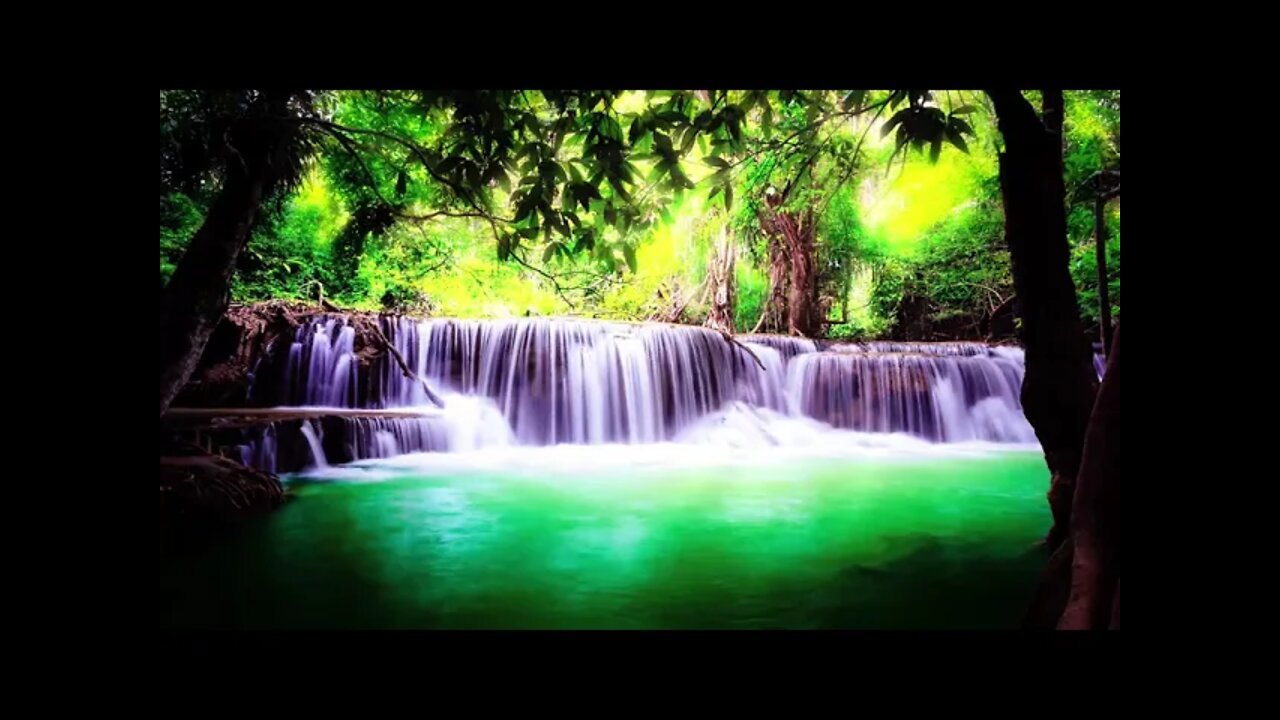 Relaxing Forest Waterfall ~ Natural Sleep Sound-Meditation, Soothing Ambience for Deep Sleep