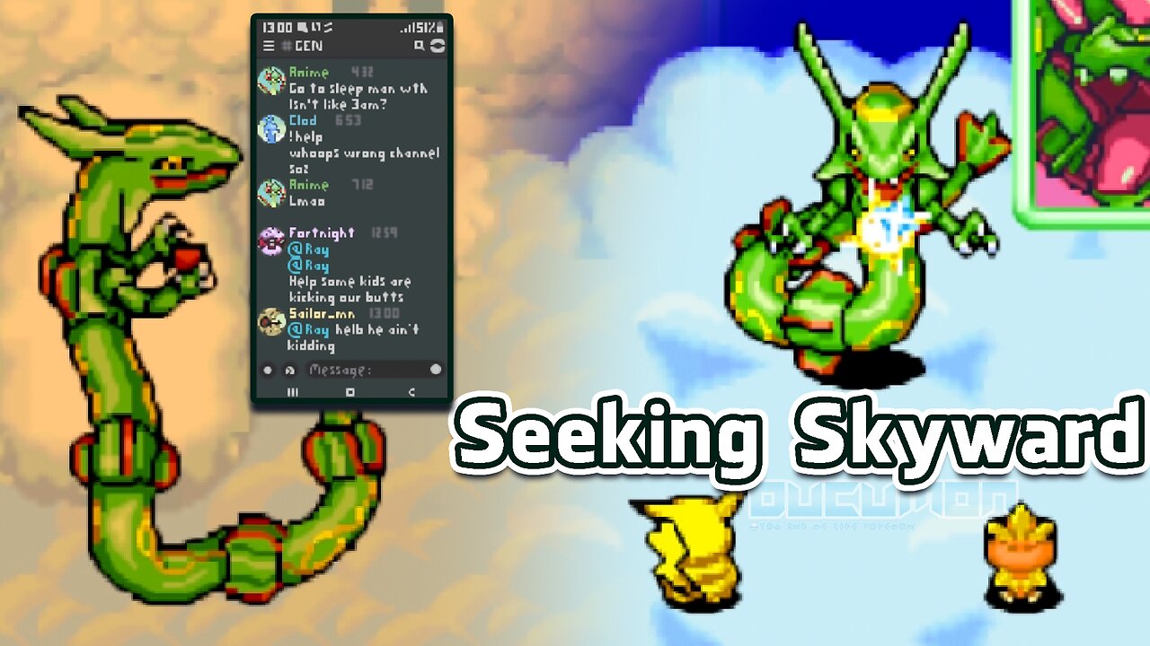 Pokemon Seeking Skyward - NDS Hack ROM, You play as Rayquaza with Mega Forms