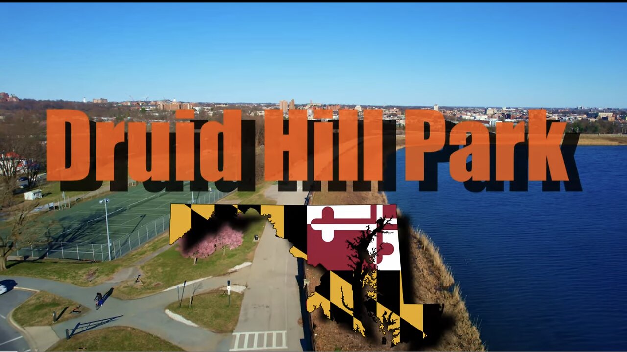 Flying over druid Hill Park
