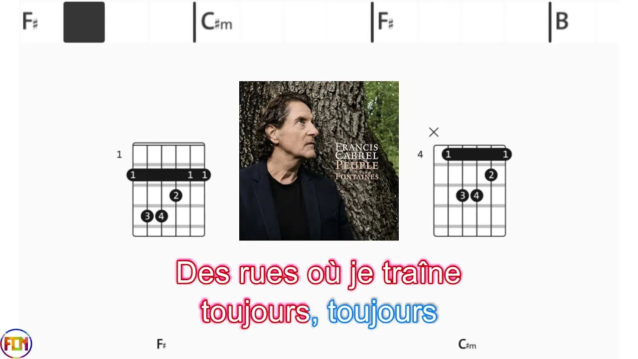 Francis Cabrel Peuple des fontaines - (Chords & Lyrics like a Karaoke)